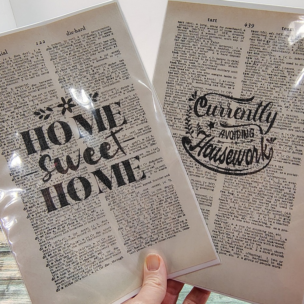 Avoiding Housework & Home Sweet Home Vintage Dictionary Page Decor Cozy Humorous
